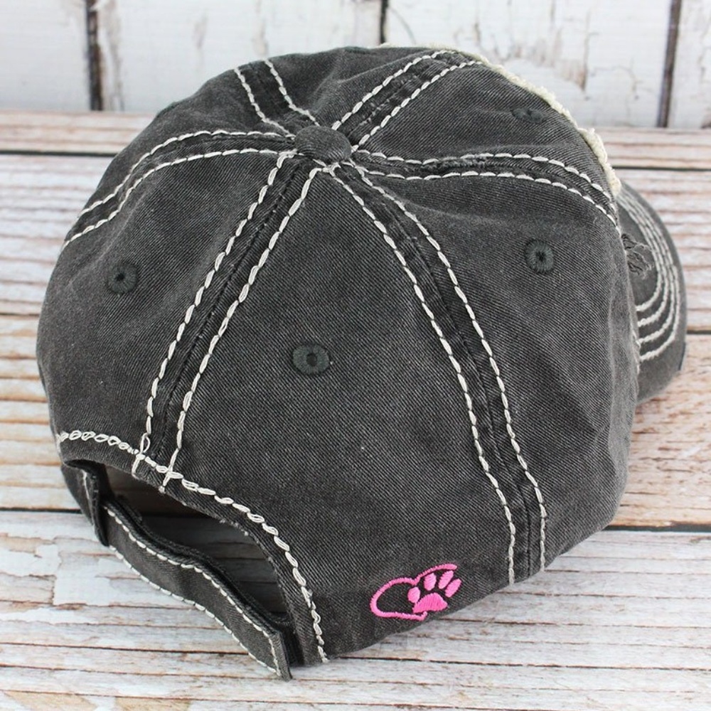 NWT Distressed Crazy Dog Lady Cap - Picture 3 of 3